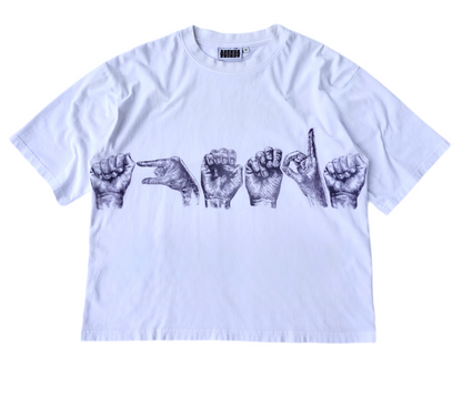 White "ASL" Tee