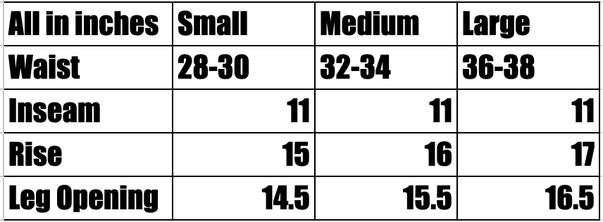 Size chart